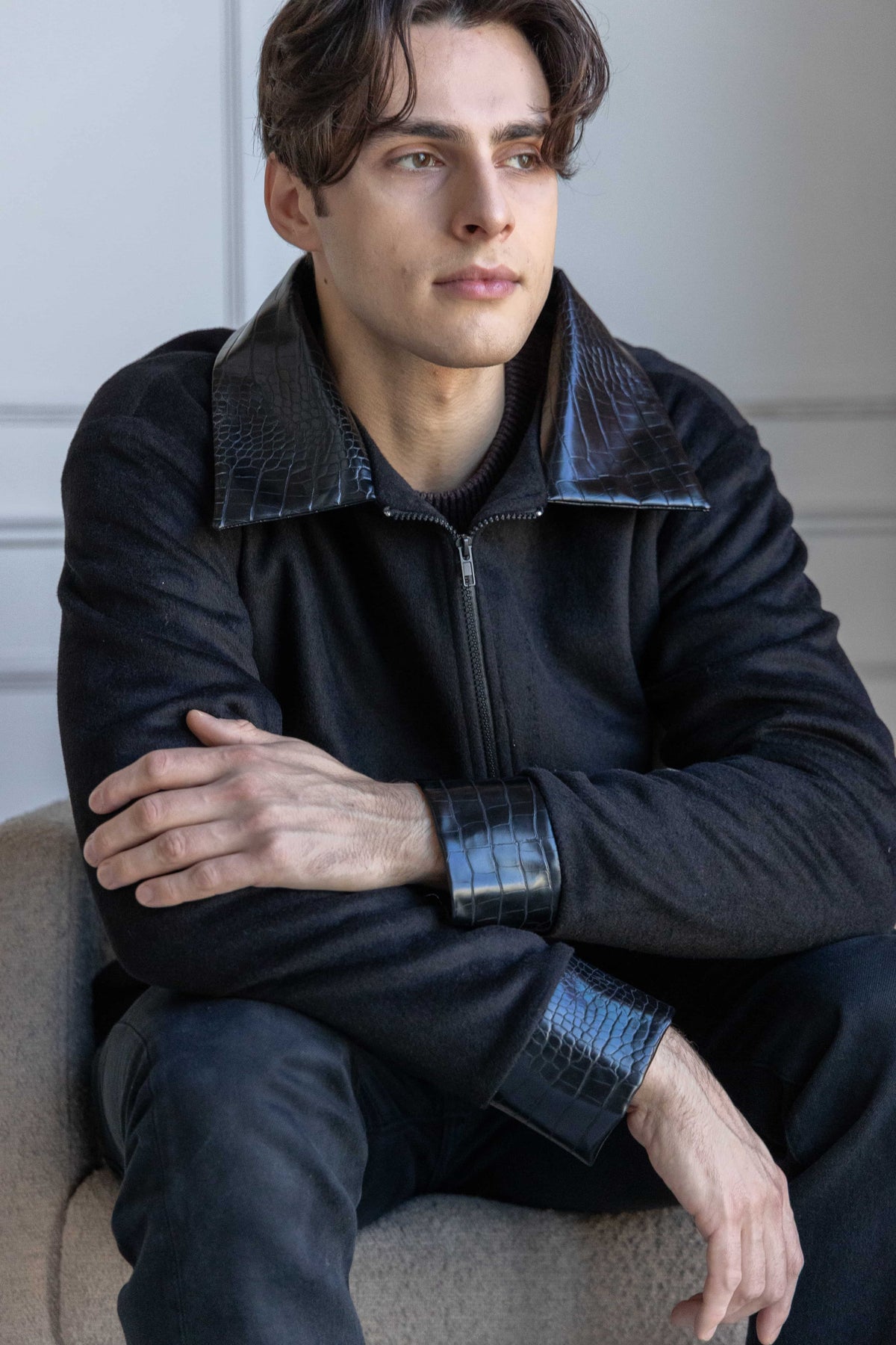 Cavalier Black Casual Jacket for Men