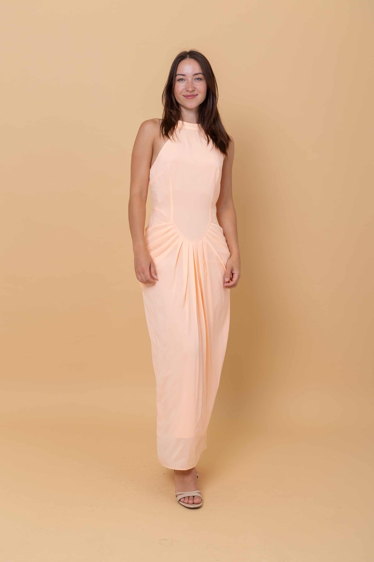 Sunset Milk Maxi Dress for Women | Soft Peach Elegance