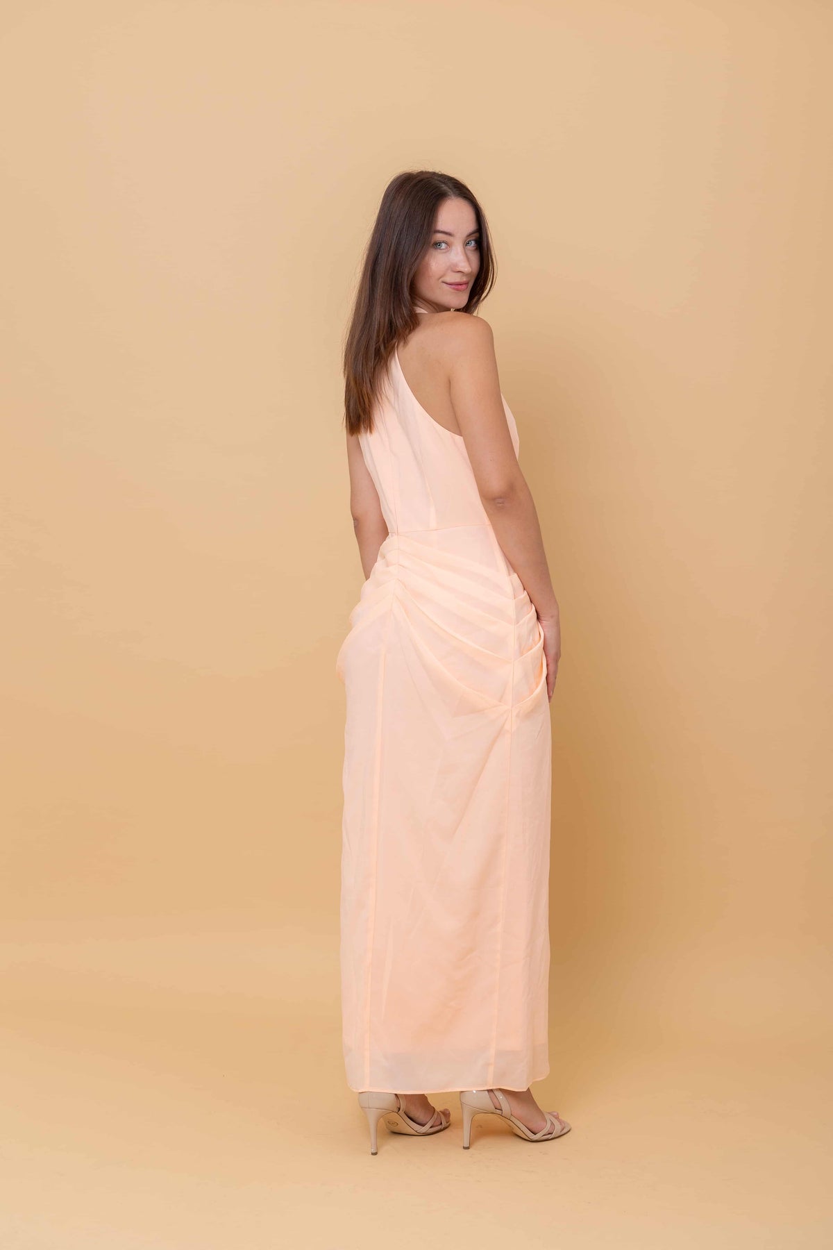 Sunset Milk Maxi Dress for Women | Soft Peach Elegance
