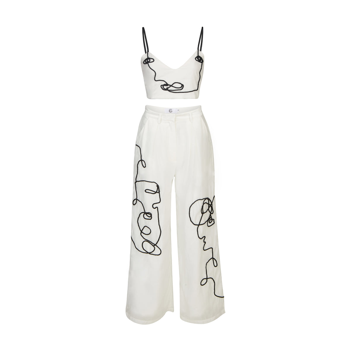 White Embroidered Co-ord Set