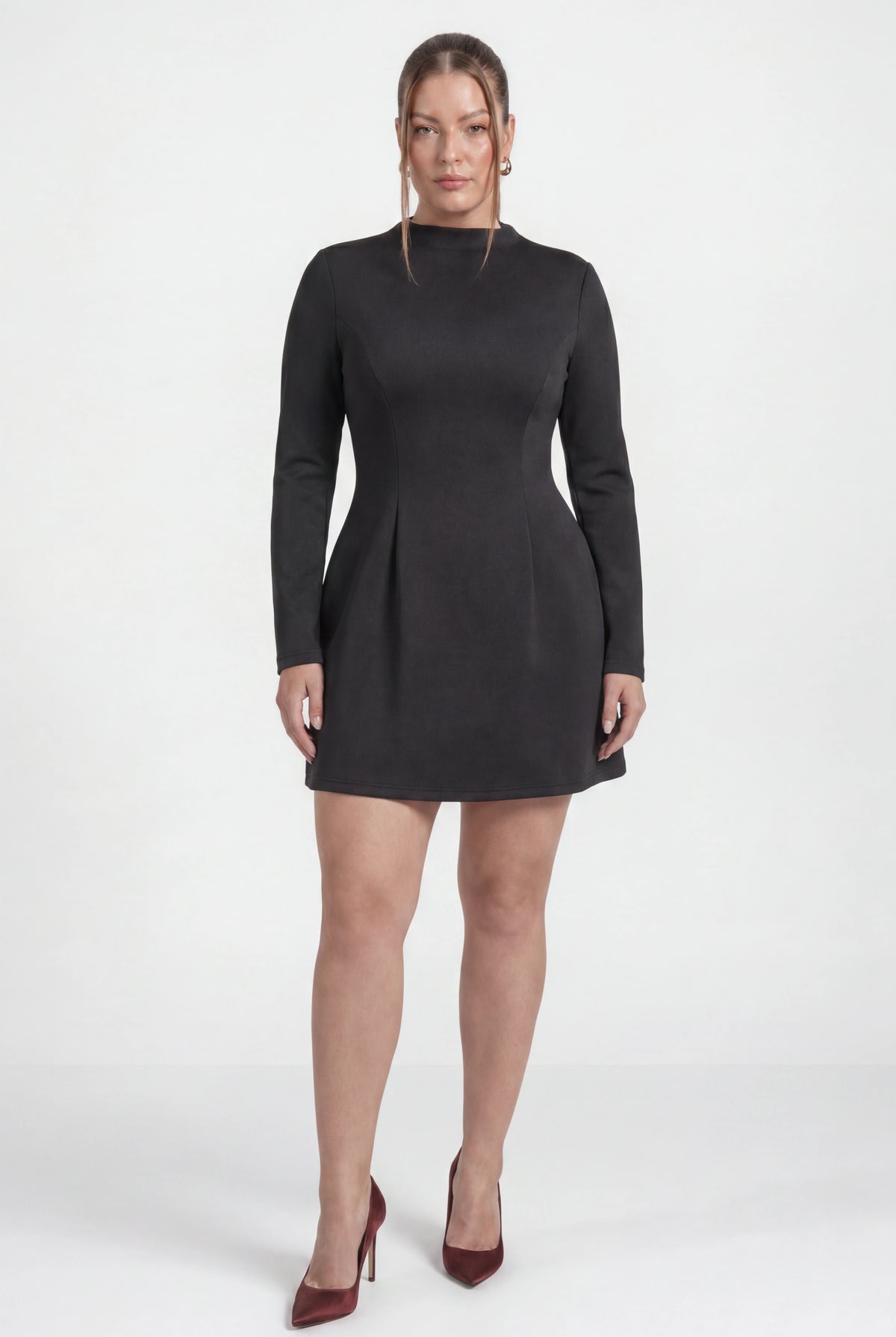 High Neck Long Sleeve Dress