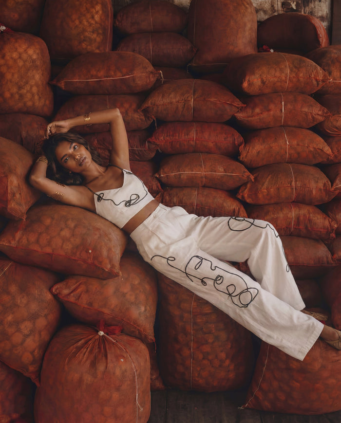 White Embroidered Co-ord Set