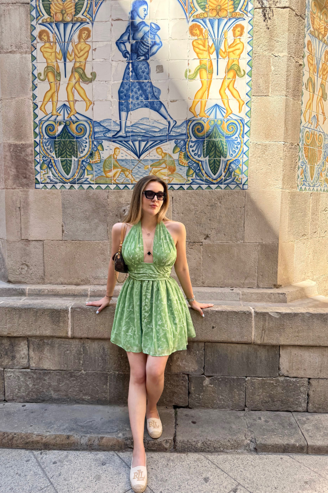 Green Sugar Mini Dress for Women | Floral Fresh Style