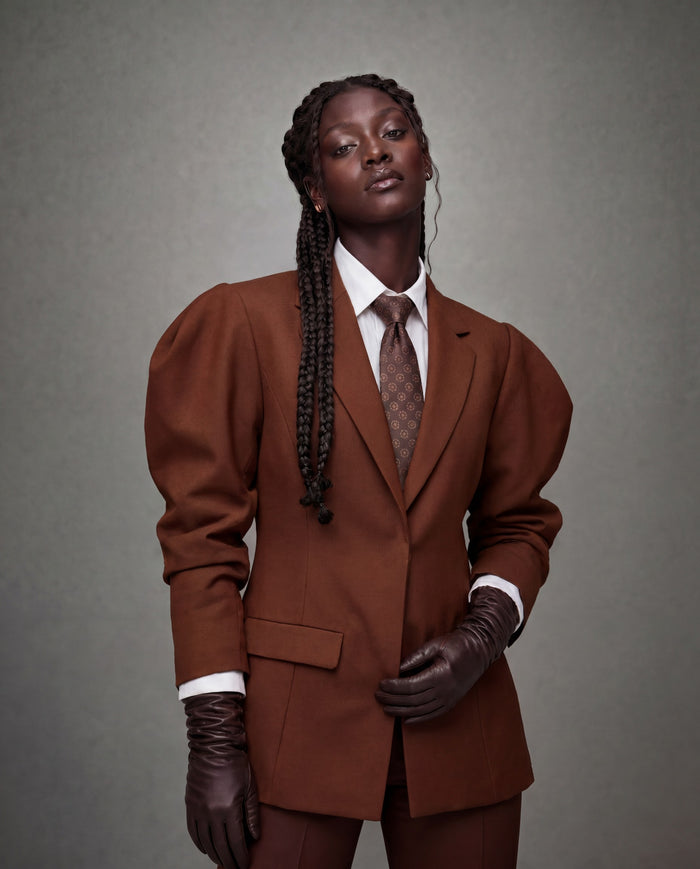 Chocolate Brown Tailored Structured Blazer