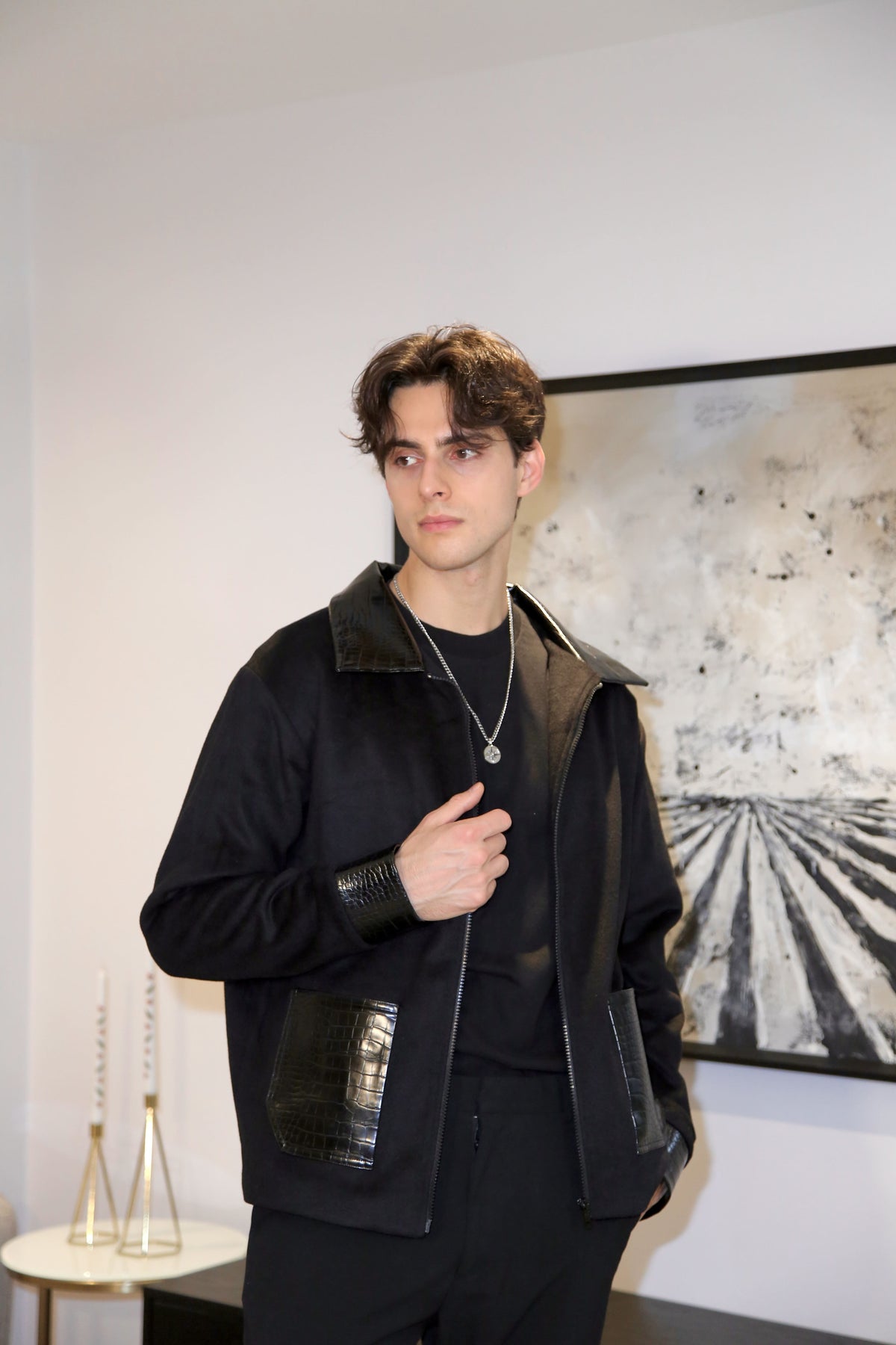 Cavalier Black Casual Jacket for Men