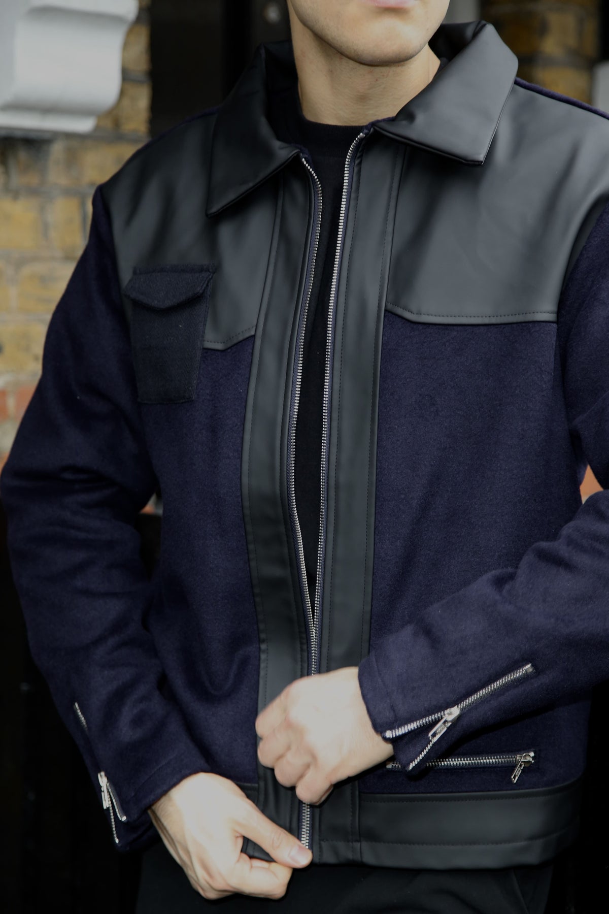 Herringbone Pocket-Style Outerwear - Jacket For Men