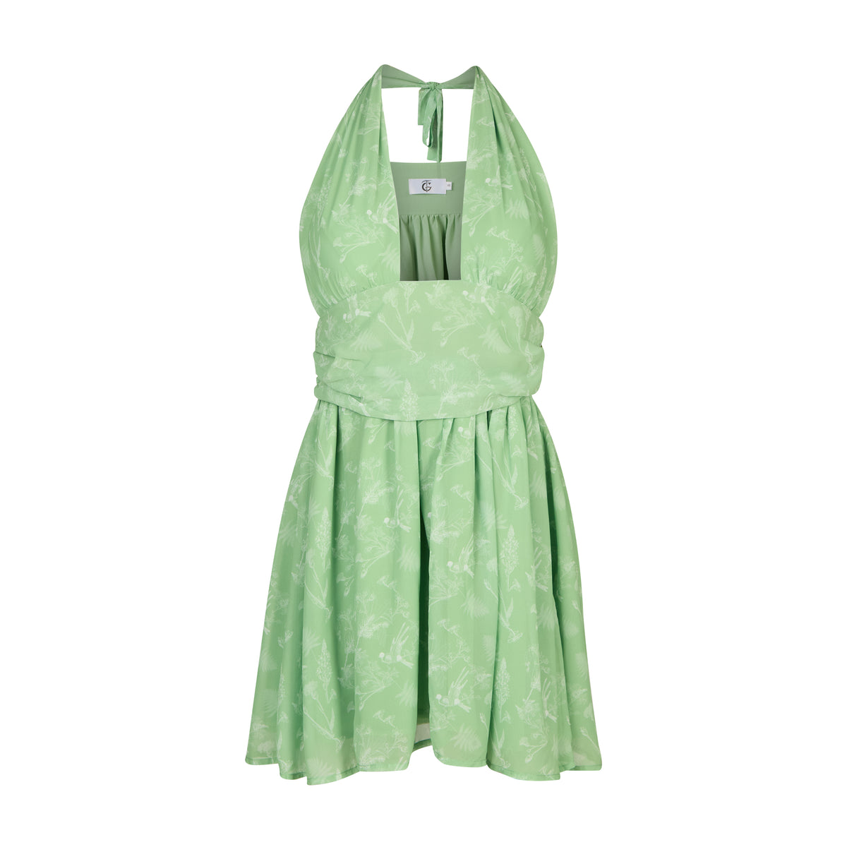Green Floral Mini Dress