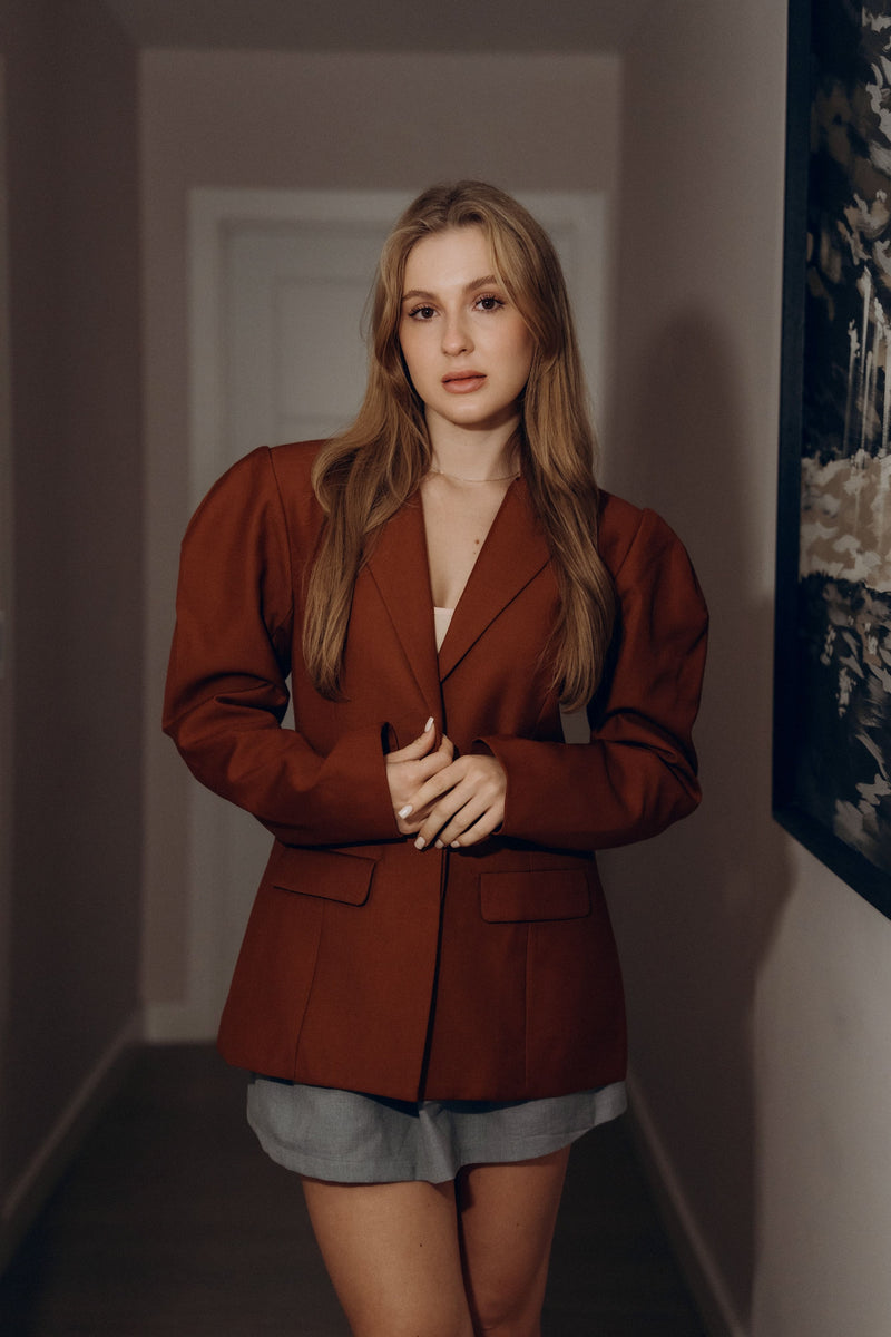 Founder Blazer for Women – Chocolate Brown Style