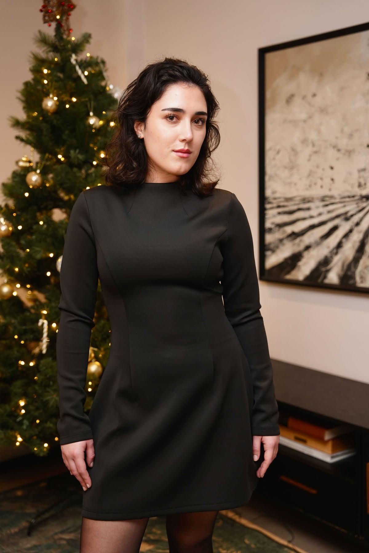 High-Neck Dress Sophisticated Elegant Style