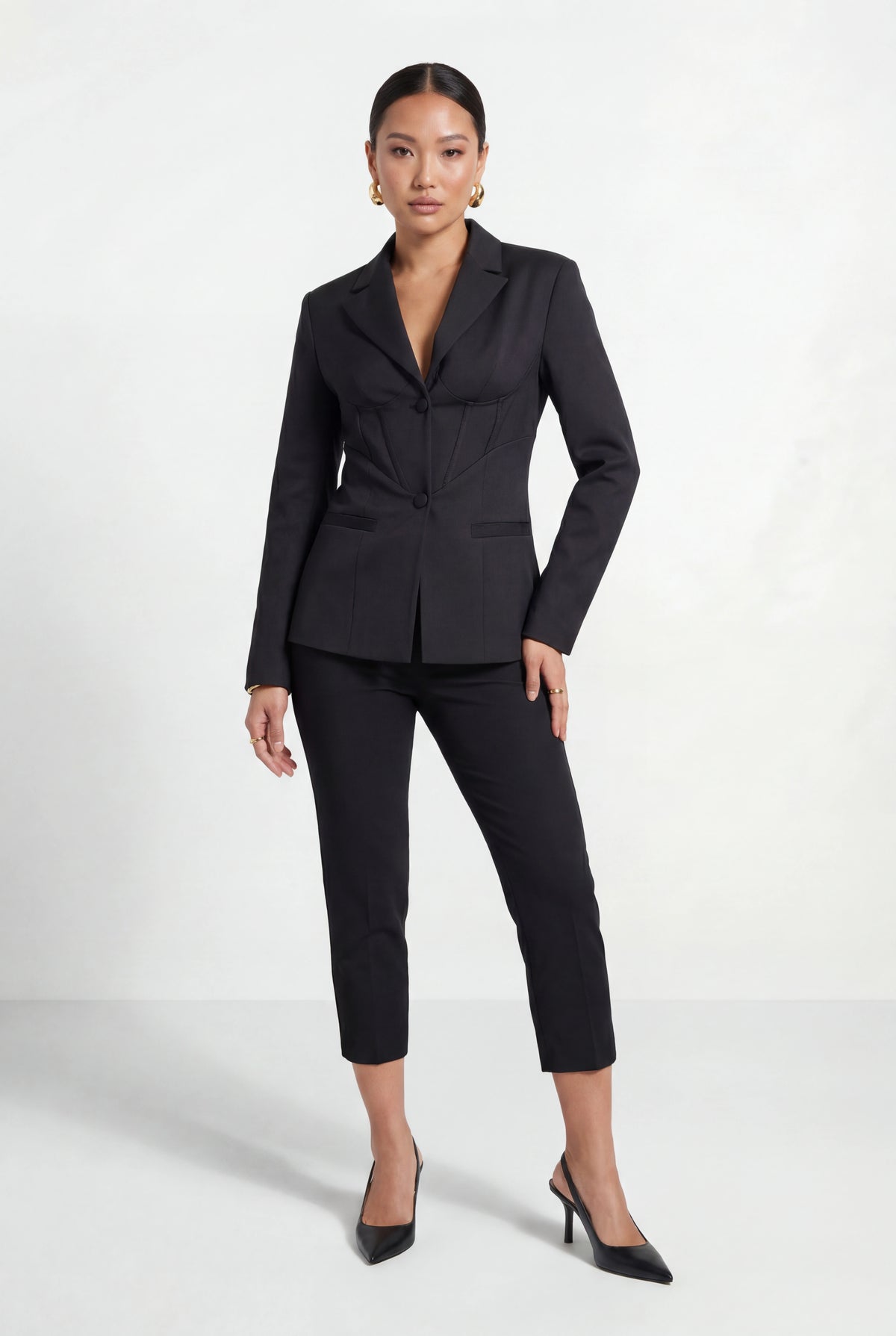 Black Corset Tailored Blazer
