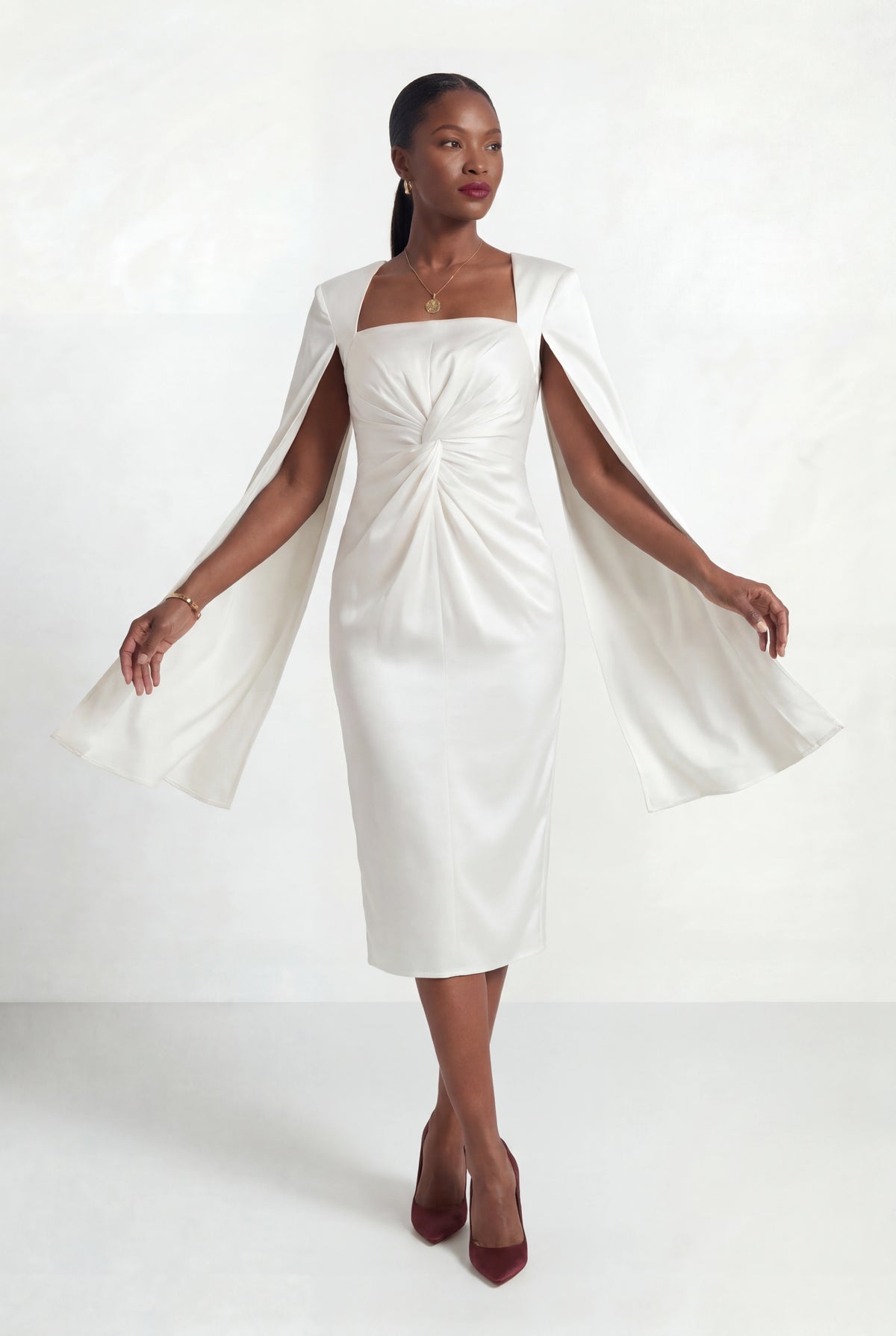 white satin drape dress Coast Women's Cowl Neck Corset Drape Satin Maxi Wedding Dress in Oyster
