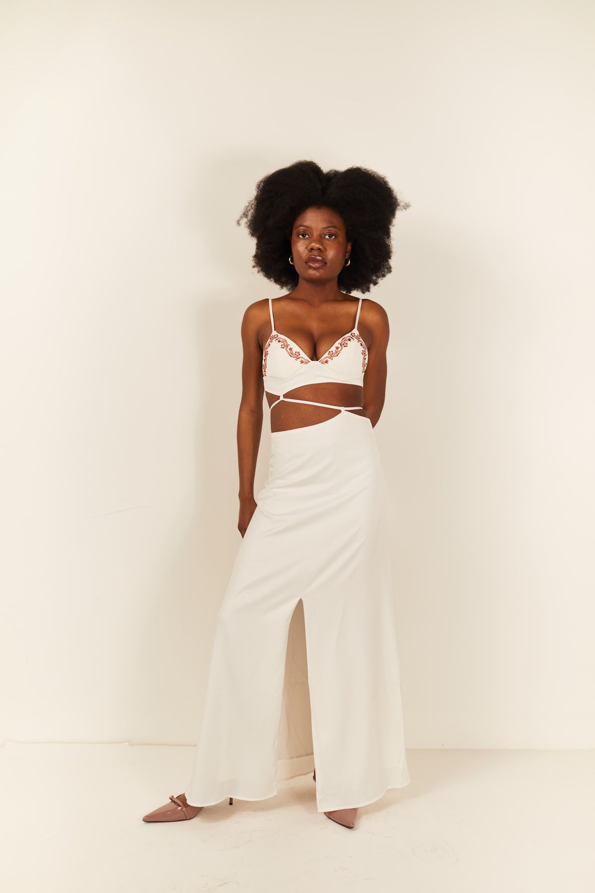 LaBlanche Maxi Dress for Women | White Embroidered Style