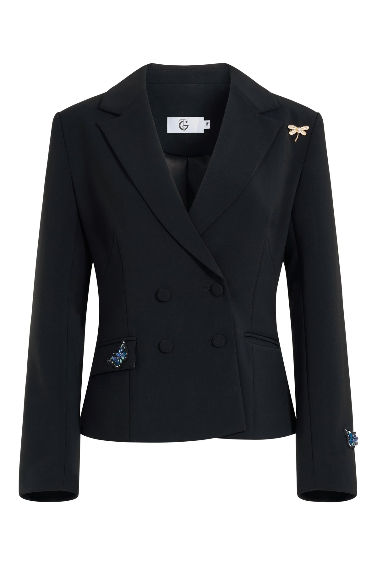 Black Butterfly Embellished Blazer